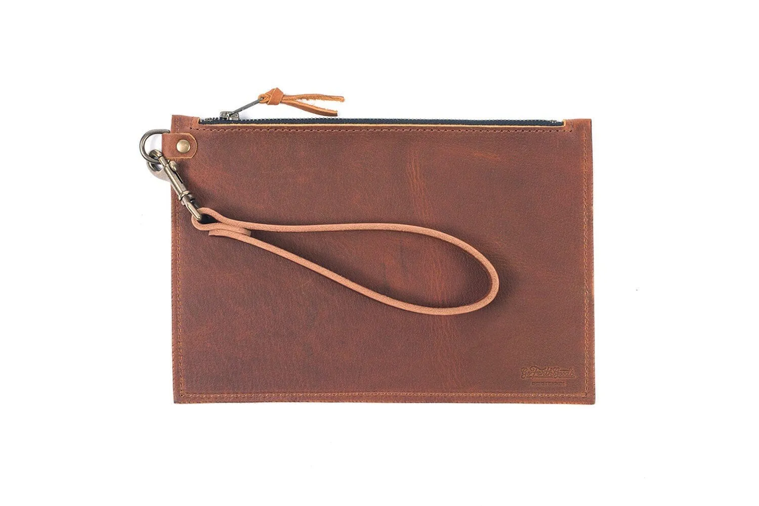 FELICITY ZIPPERED CLUTCH WITH WRISTLET - SMALL - NAVY